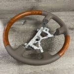 Toyota Land Cruiser Steering Wheel Restored to New Leather and Wood P2346