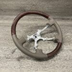 Toyota Land Cruiser Steering Wheel Restored to New Leather and Wood P3384