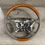 Toyota Land Cruiser Steering Wheel Restored to New Leather and Wood P3989