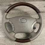 Toyota Land Cruiser Steering Wheel Restored to New Wood and Leather P0896