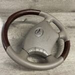 Toyota Land Cruiser Steering Wheel Restored to New Wood and Leather P0897