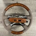 Toyota Tundra Limited 2002 Steering Wheel Restored to New Leather and Wood P0330